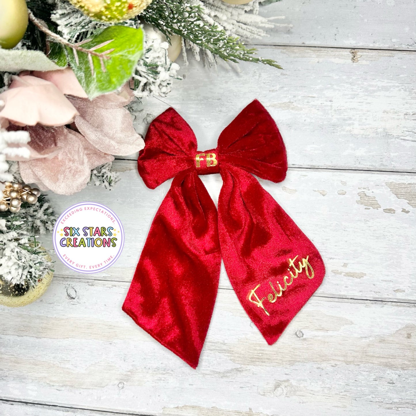 Personalised Luxury Velvet Bow