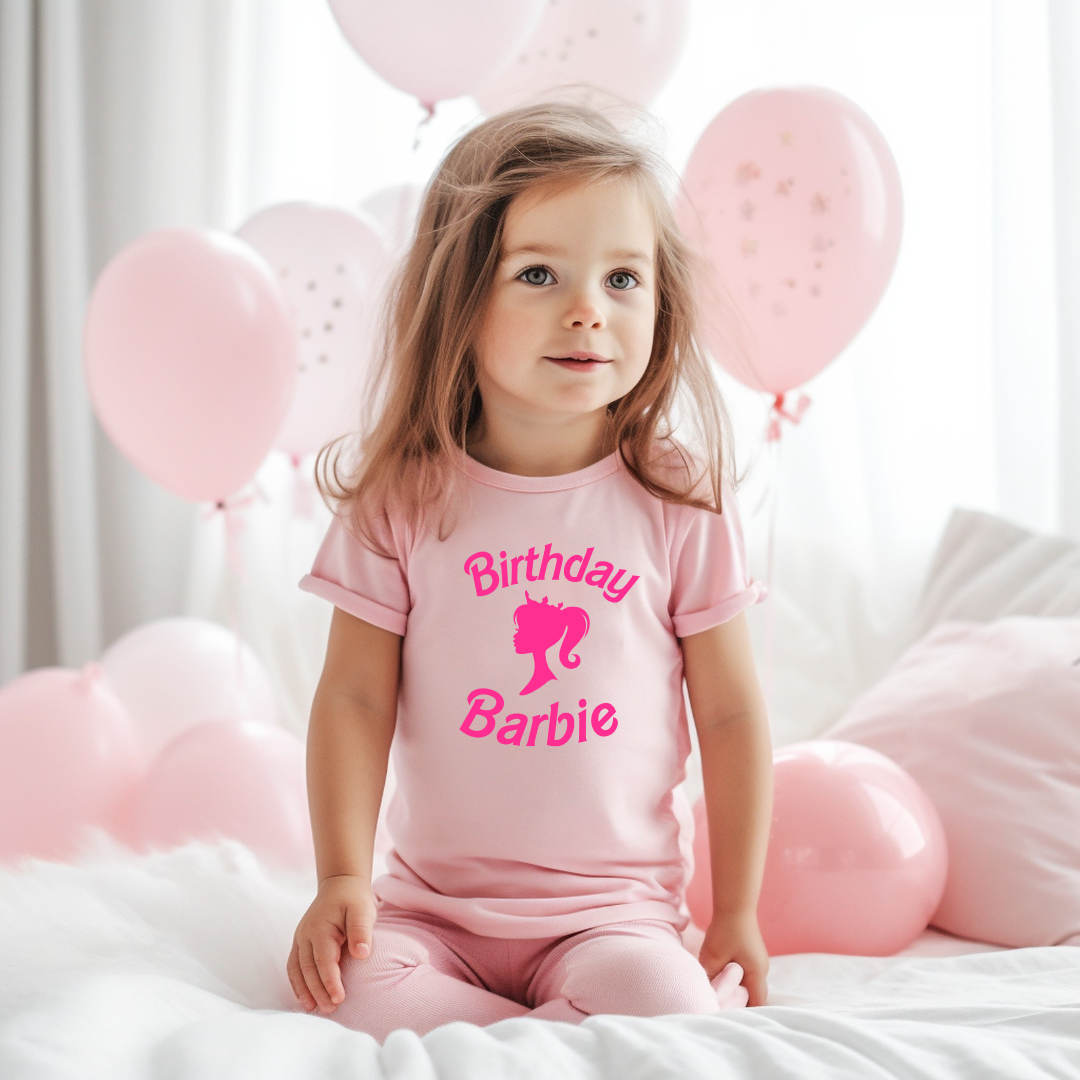 Birthday Barbie T-shirt Pink