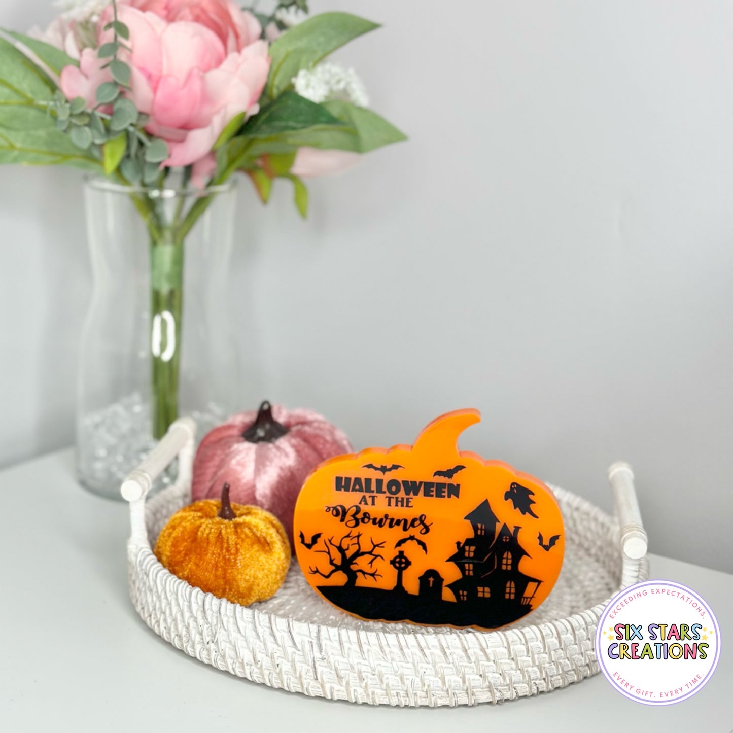 Personalised Freestanding Halloween Acrylic Plaque