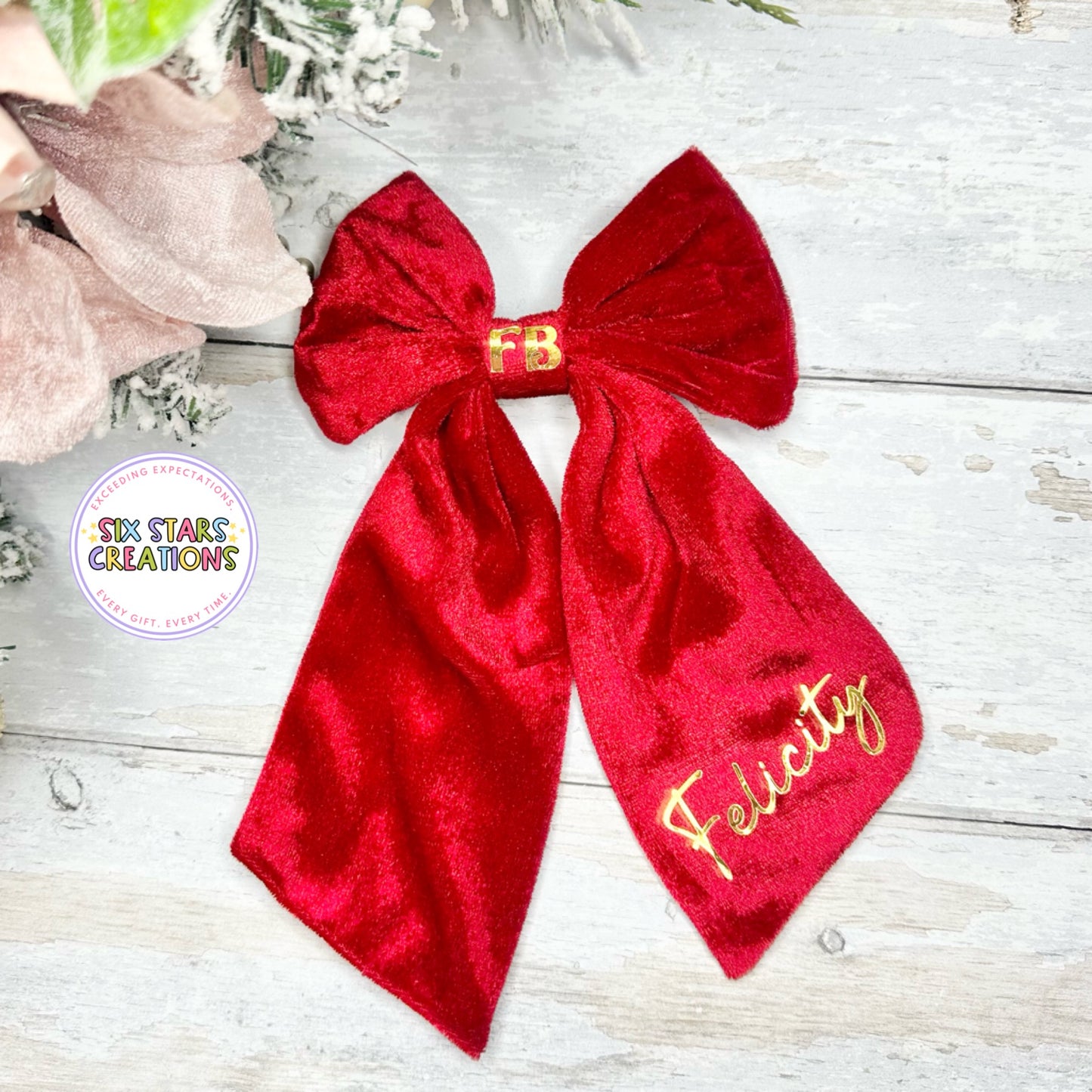 Personalised Luxury Velvet Bow
