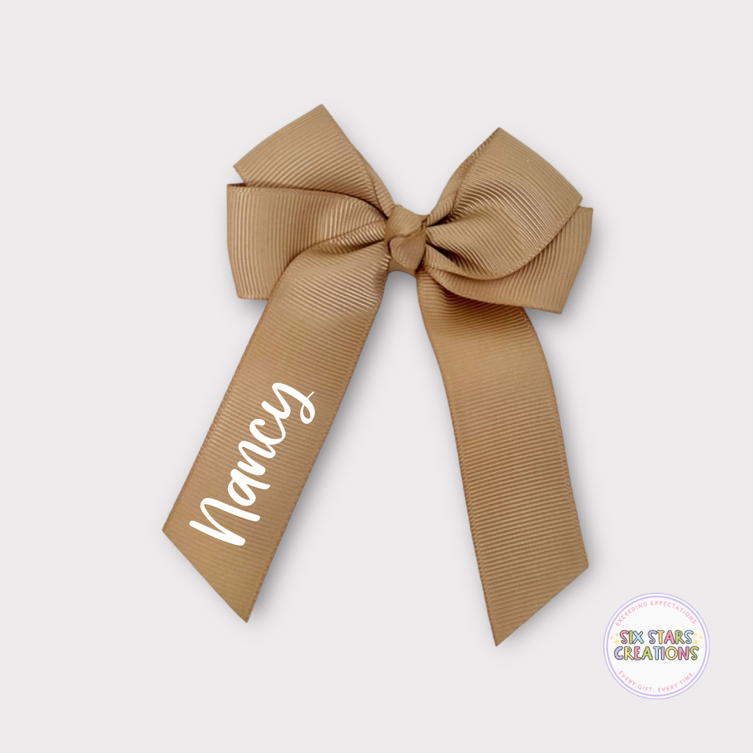 Personalised Latte 4” Bow