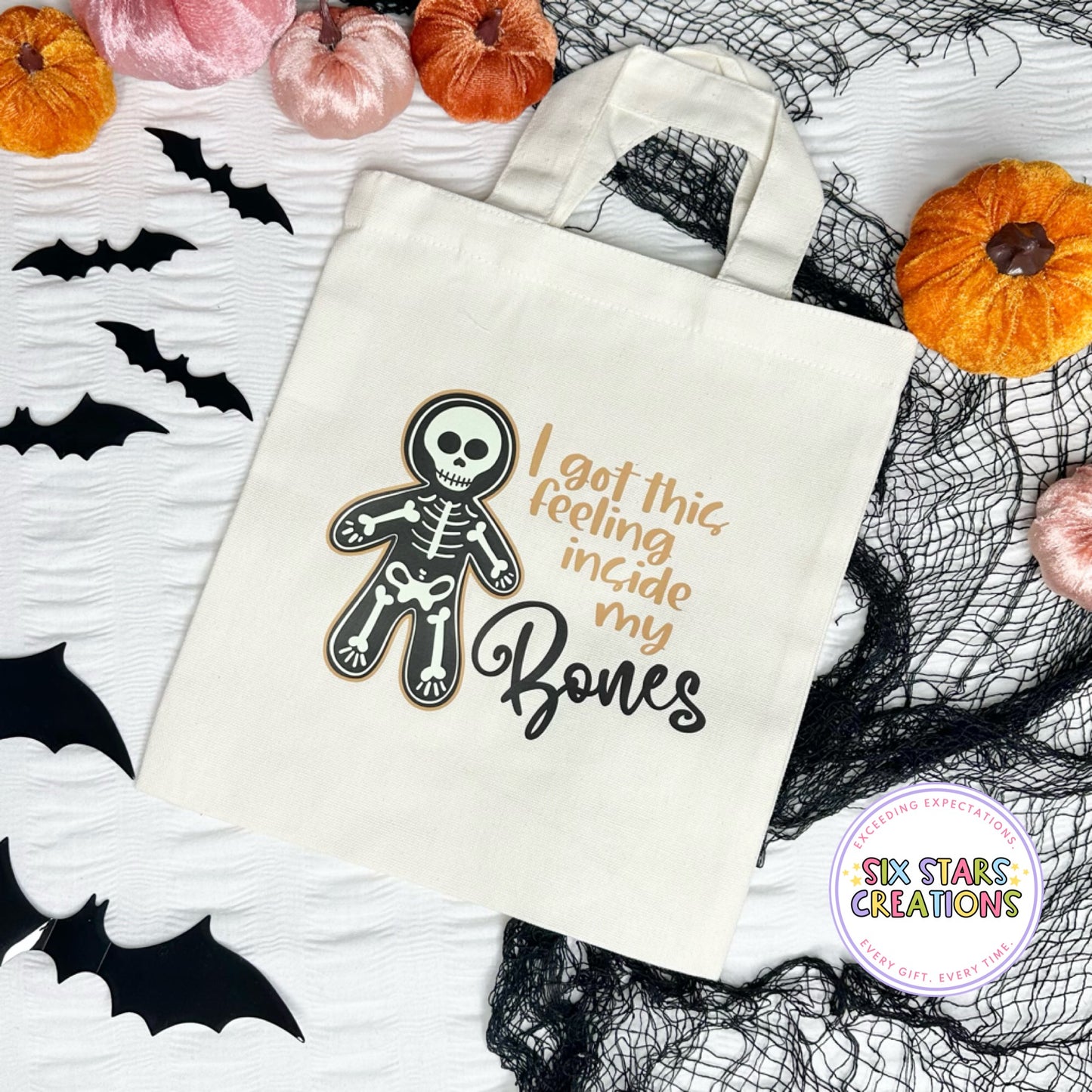 “I Got This Feeling Inside My Bones” Glow In The Dark Tote Bag