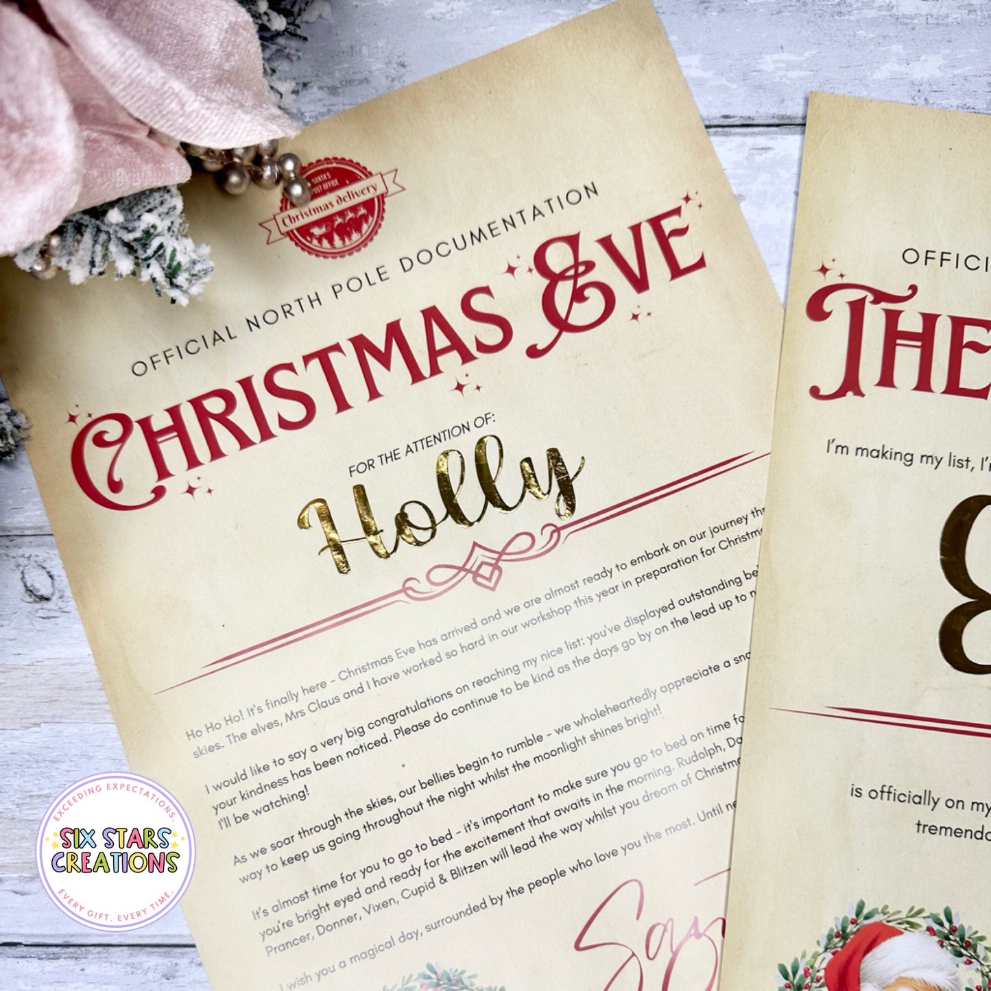 Traditional Santa Personalised Christmas Certificates