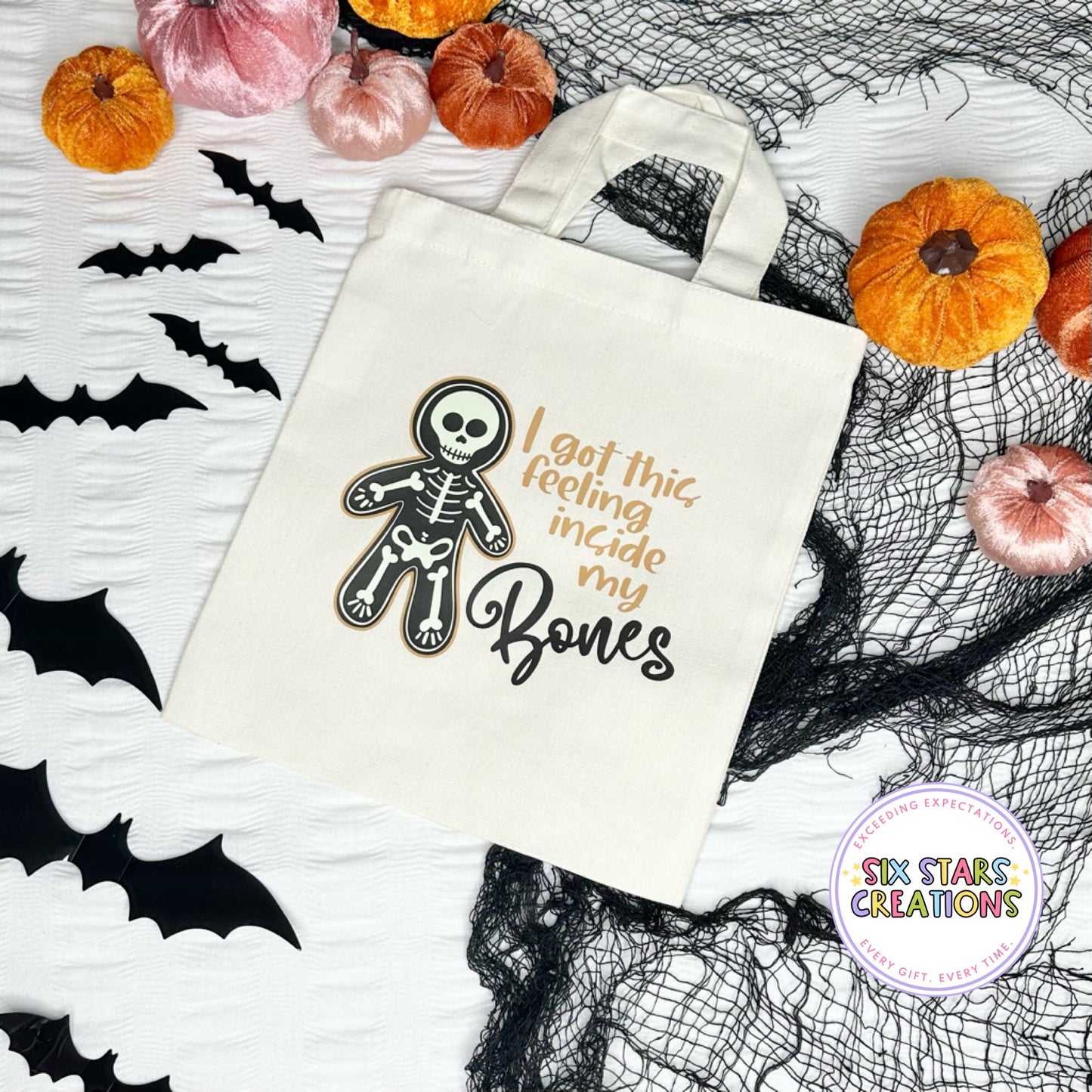 “I Got This Feeling Inside My Bones” Glow In The Dark Tote Bag