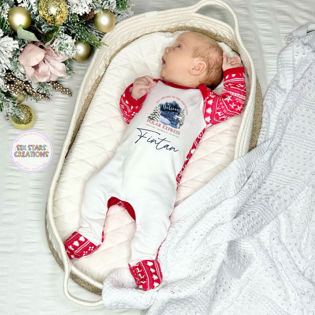 Personalised Polar Express Baby Romper