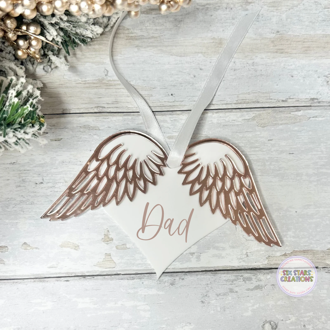 Heart and Angel Wing Memorial Decoration