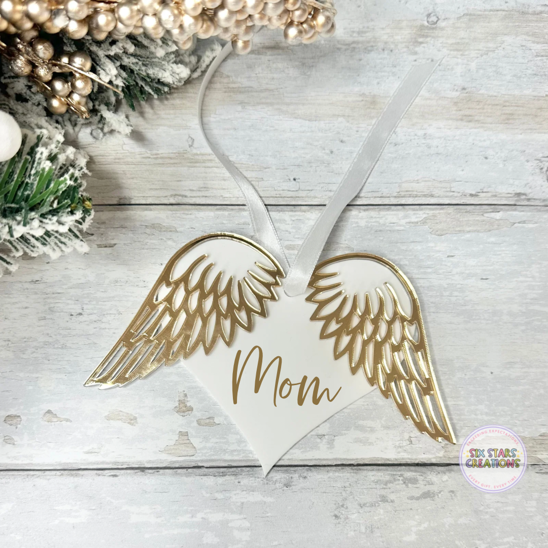 Heart and Angel Wing Memorial Decoration
