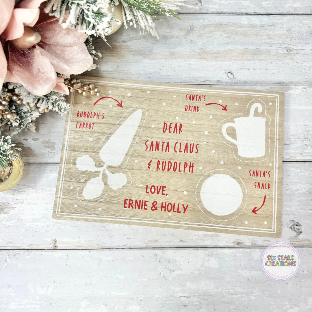 Snacks For Santa Wooden Board Personalised