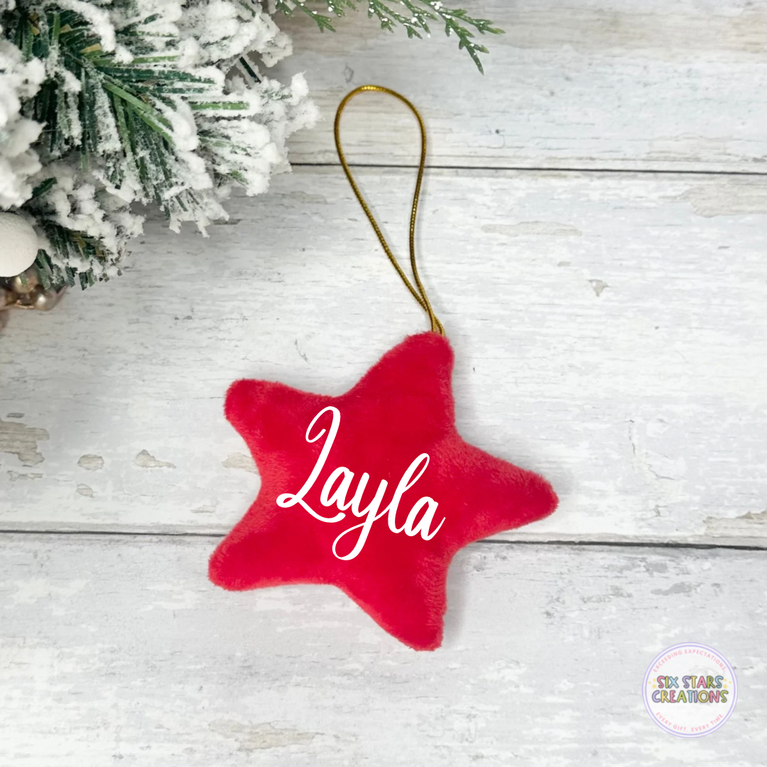 Red Velvet Personalised Star Decoration
