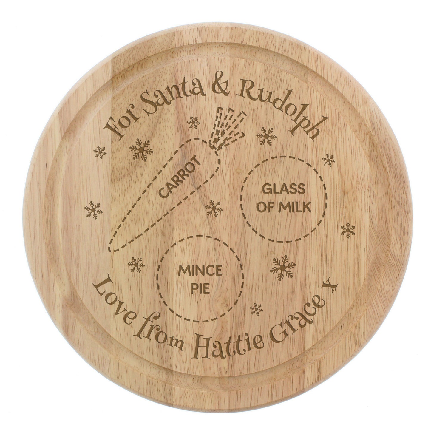 Personalised Christmas Eve Santa Treats Wooden Board