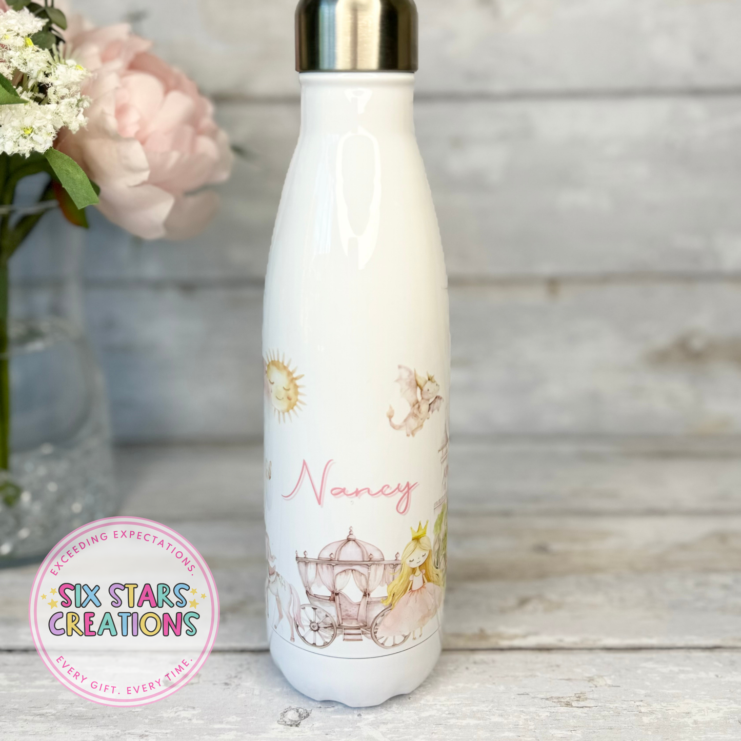 Personalised Metal Kids Water Bottle - Princess