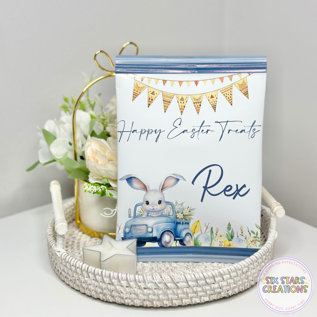 Personalised Easter Treat Bags - Blue Bunny