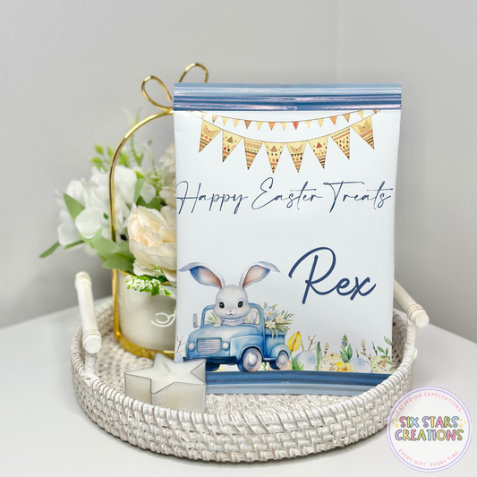 Personalised Easter Treat Bags - Blue Bunny