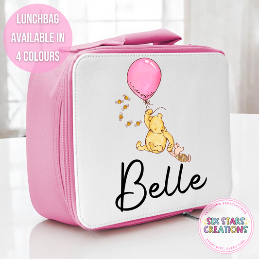 Lunch Bag - BEAR PINK BALLOON