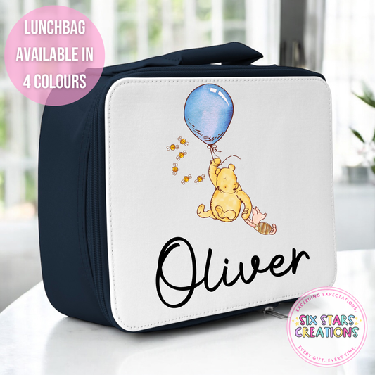 Lunch Bag - BEAR BLUE BALLOON