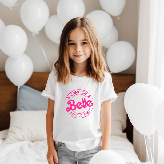 Personalised “Let’s Go Party” T-shirt White