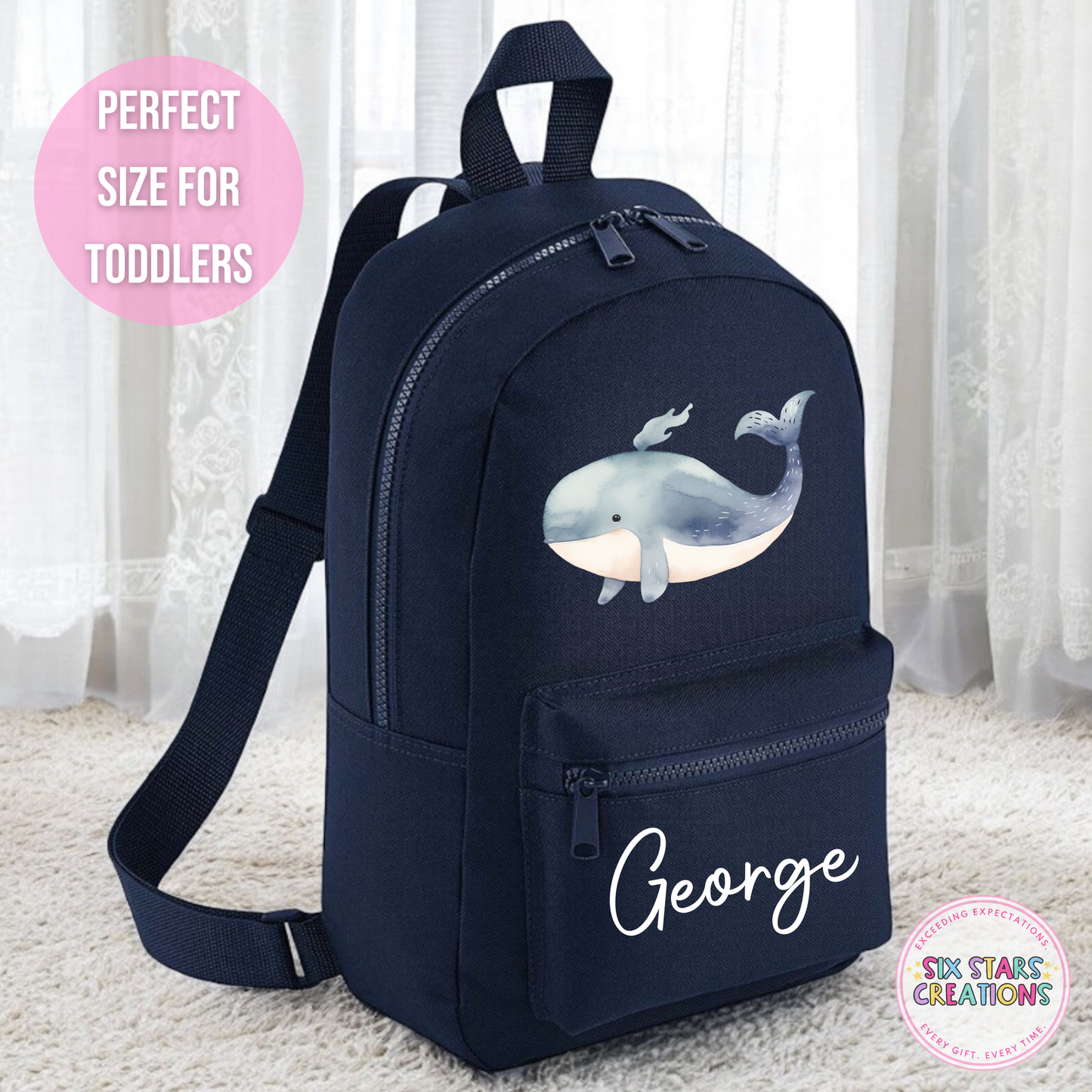 Personalised Toddler 7L Backpack - WHALE