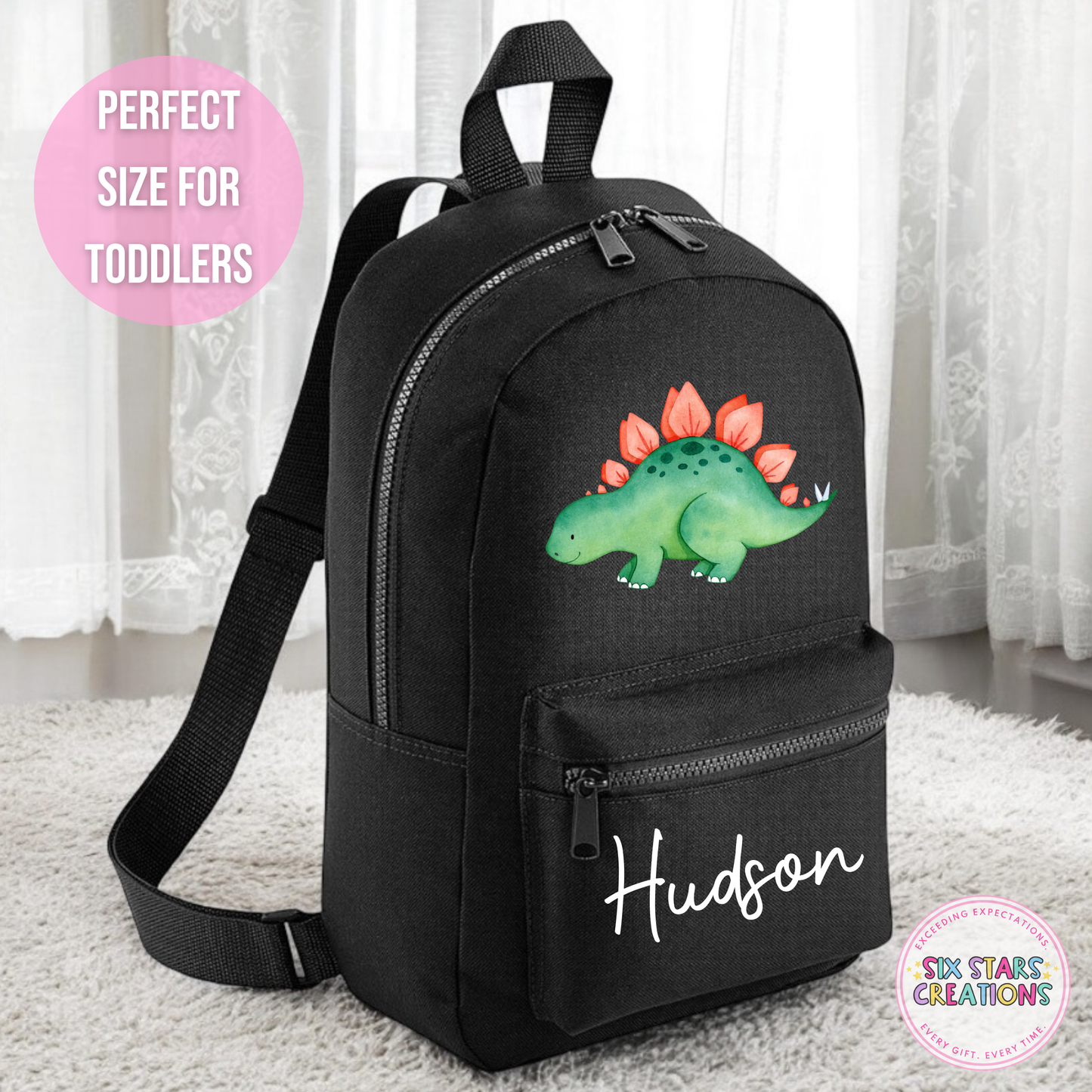 Personalised Toddler 7L Backpack - GREEN DINO