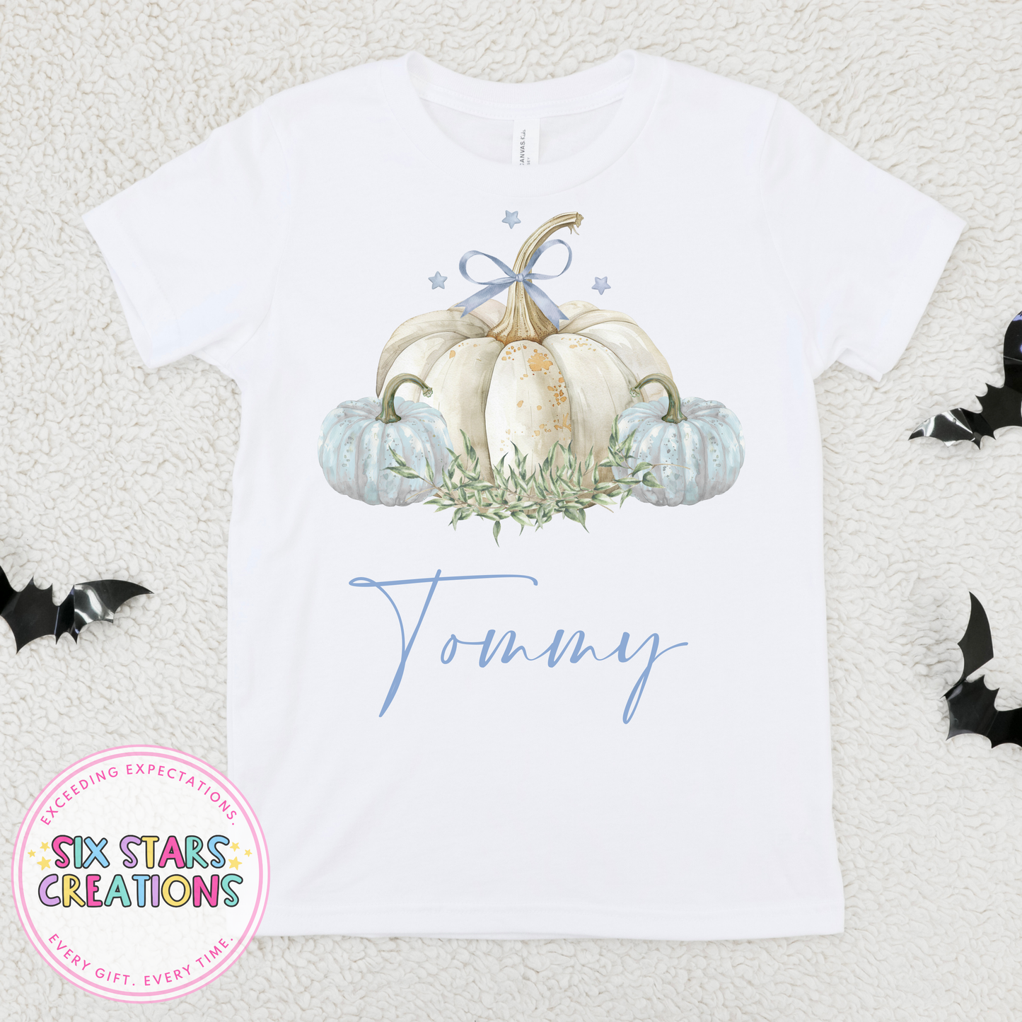 White & Blue Pumpkin - T-Shirt