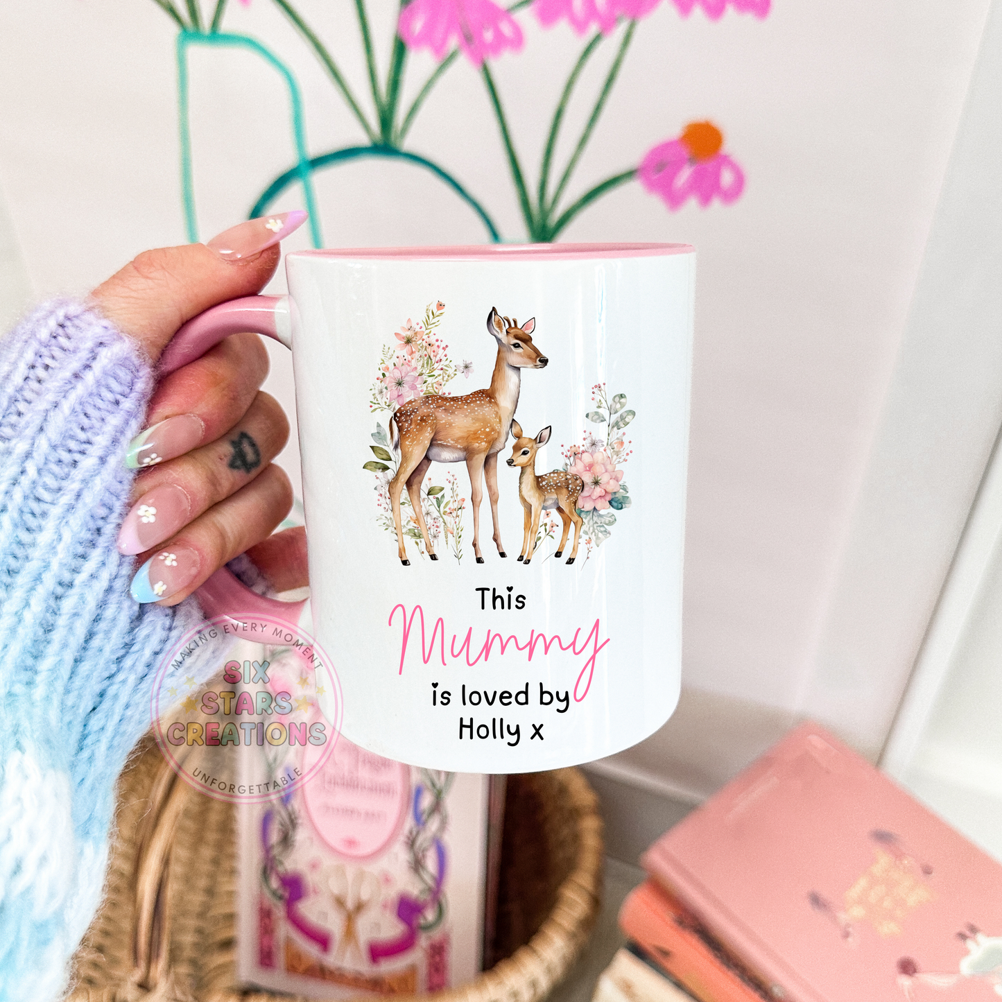 Personalised ‘This Mummy is Loved By -’ Mug Deer Design