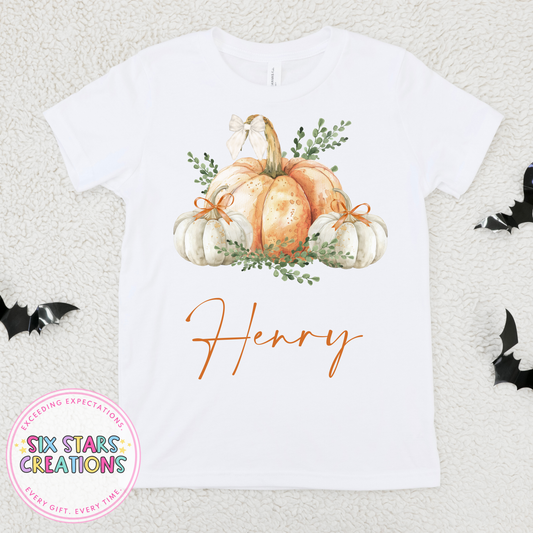 White & Orange Pumpkin - T-Shirt