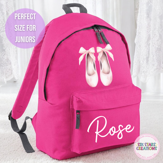 Personalised Junior 12L Backpack - BALLET SLIPPER