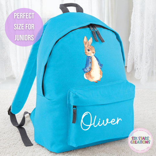 Personalised Junior 12L Backpack - BLUE BUNNY