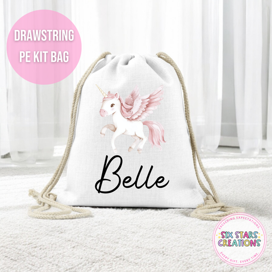 Large Drawstring P.E. Kit Bag - UNICORN