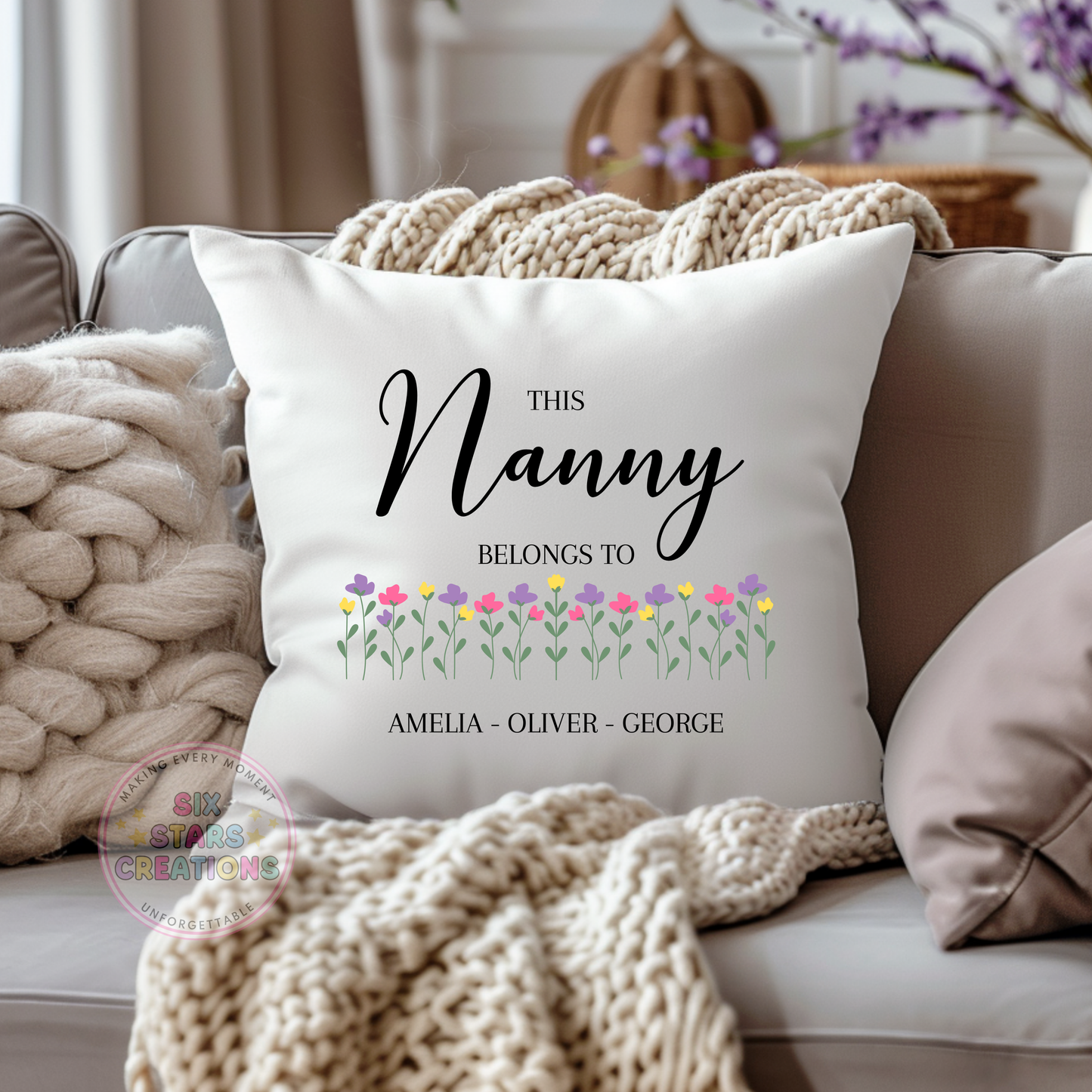 Personalised "This Nanny Belongs To" Mother's Day Cushion
