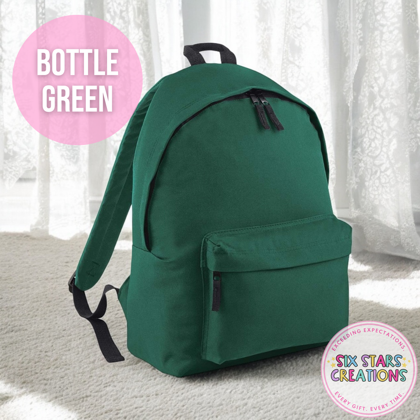 Personalised Junior 12L Backpack - GREEN BUNNY