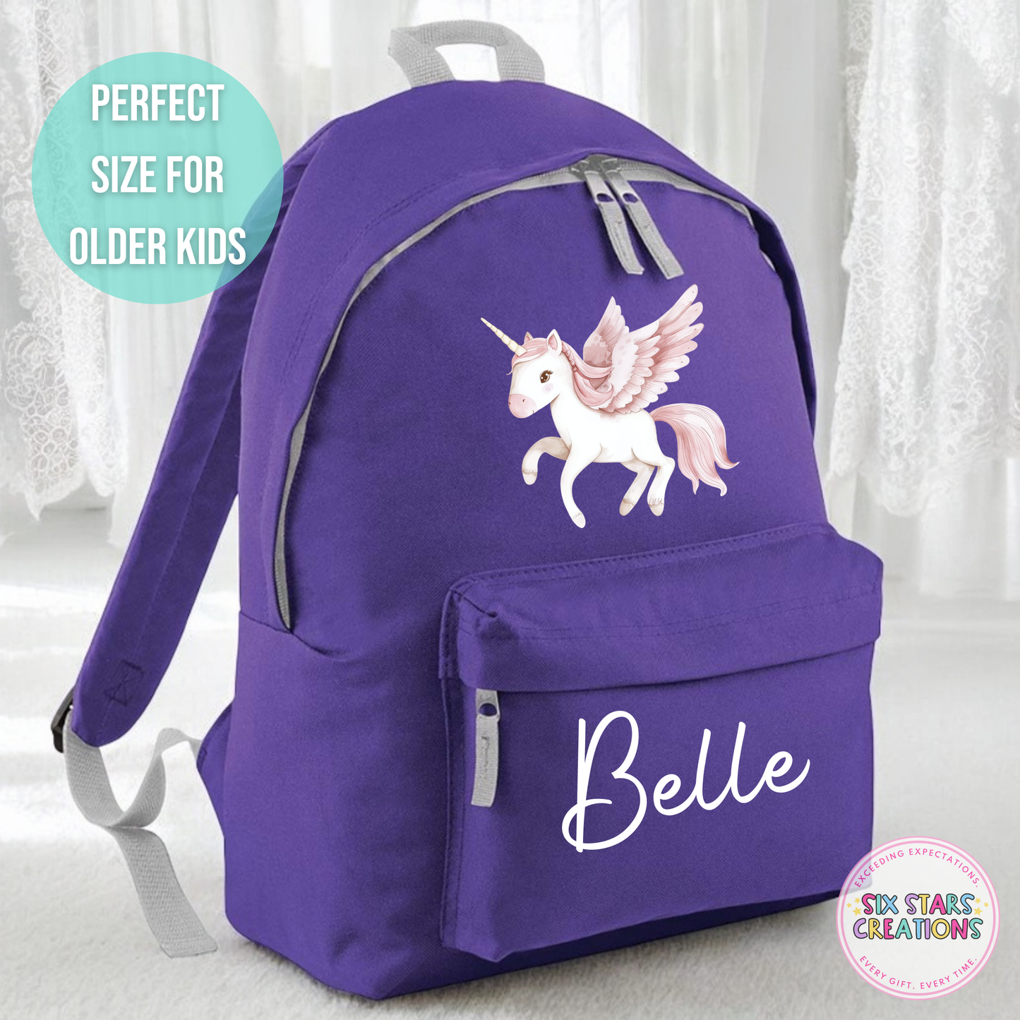 Personalised Older Children's 18L Backpack - UNICORN