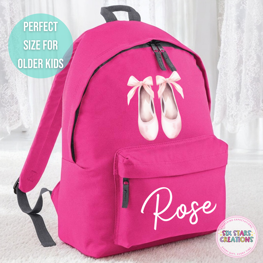 Personalised Older Children's 18L Backpack - BALLET SLIPPER