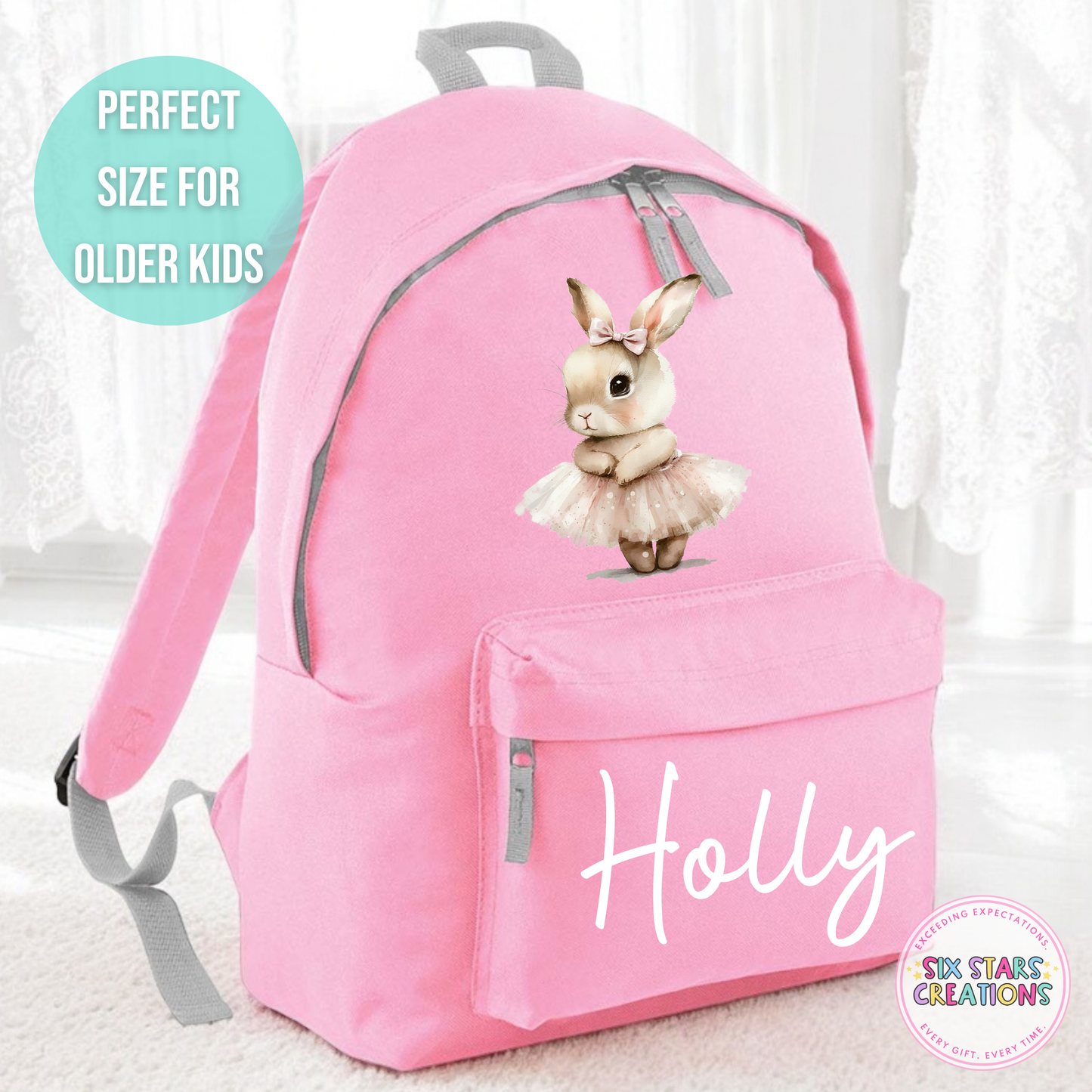 Personalised Older Children's 18L Backpack - BUNNY