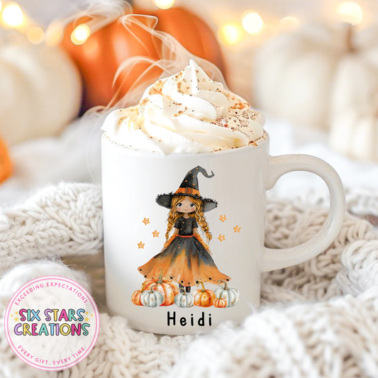 Ginger Hair Pumpkin Patch Girl Mug