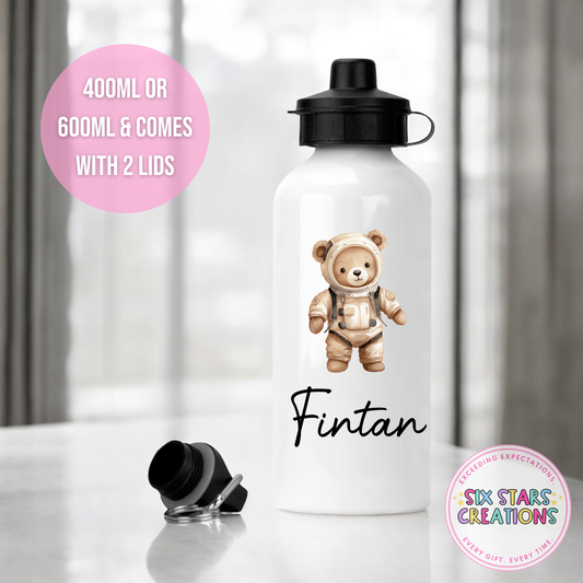 Premium Aluminium Water Bottle Comes With 2 Lids - TEDDY BEAR