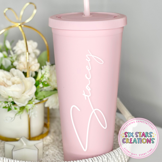 Pastel Pink Double Walled Tumbler