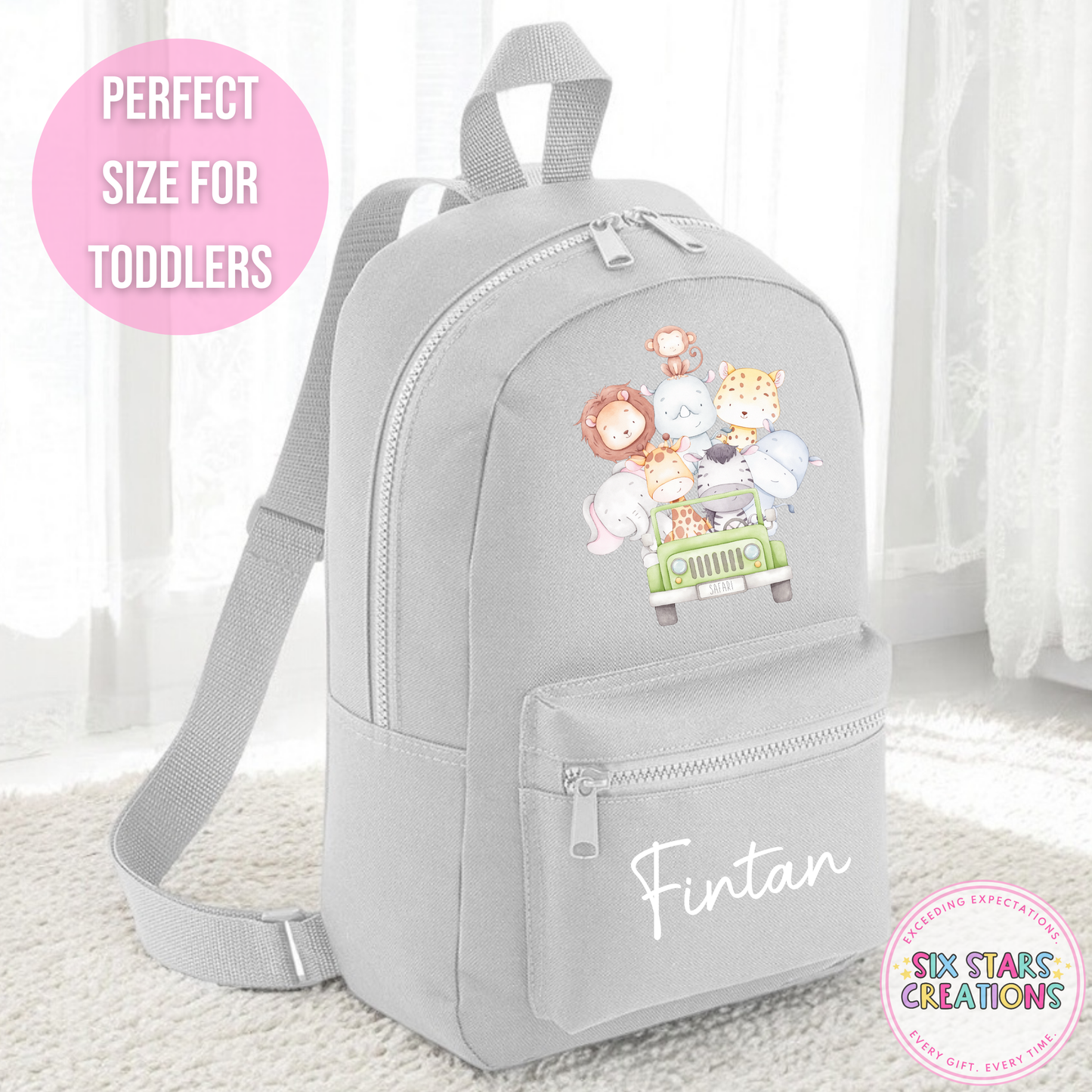 Personalised Toddler 7L Backpack - Safari Design