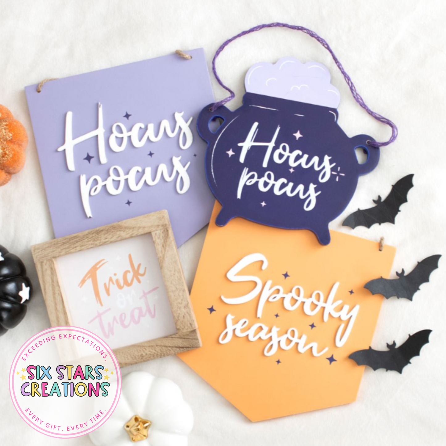 Purple Hocus Pocus Hanging Sign