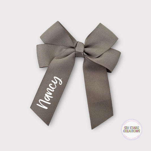 Personalised Grey 4” Bow