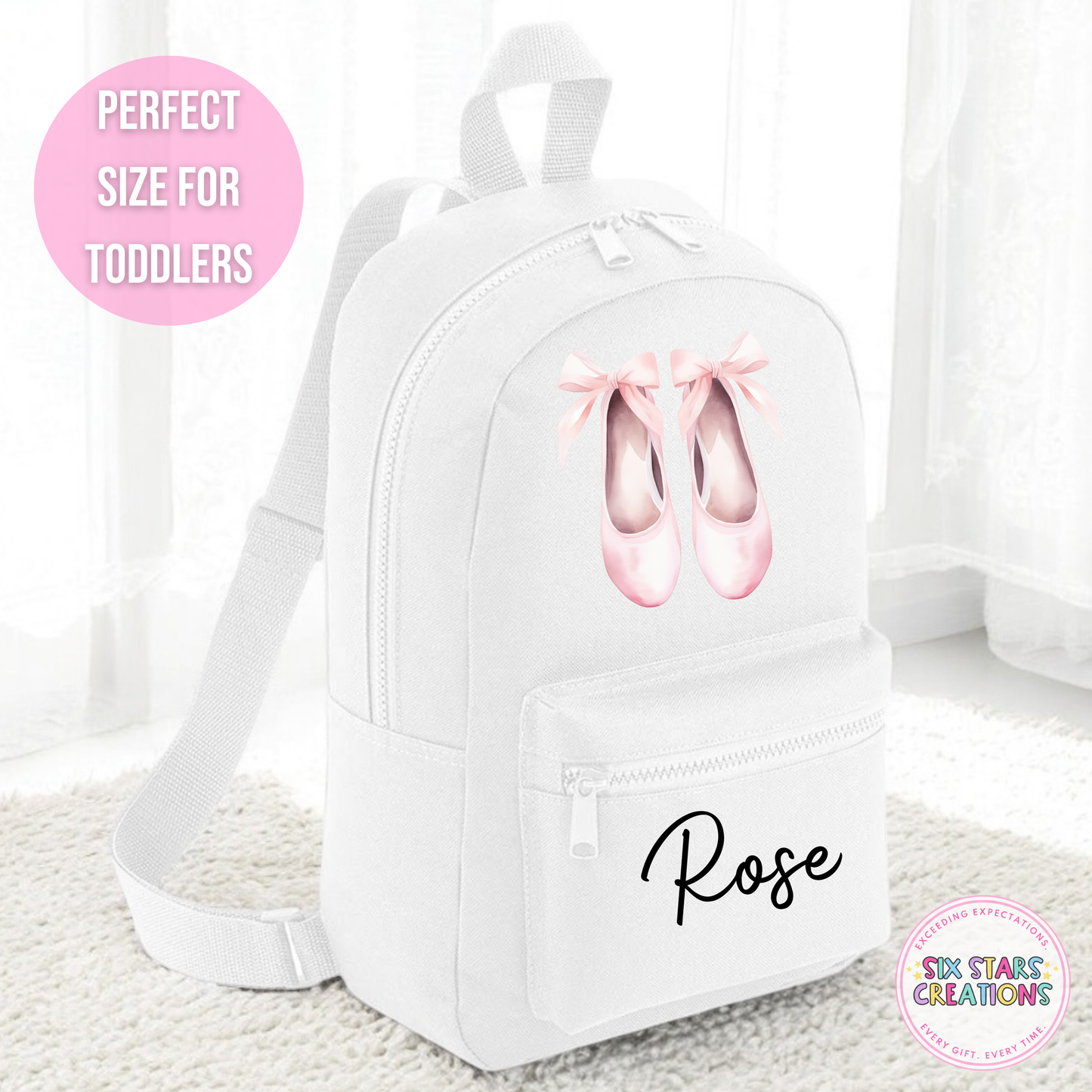 Personalised Toddler 7L Backpack - BALLET SLIPPERS