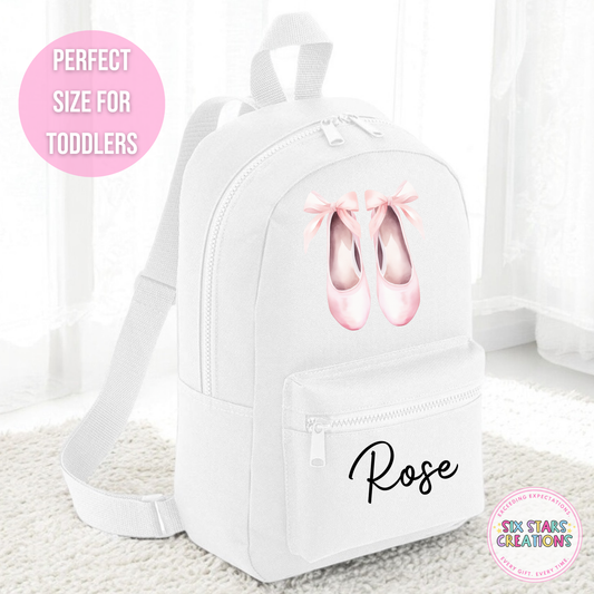 Personalised Toddler 7L Backpack - BALLET SLIPPERS