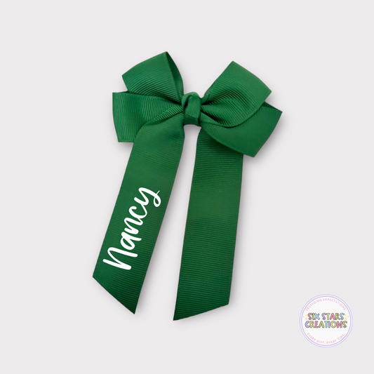 Personalised Forest Green 4” Bow