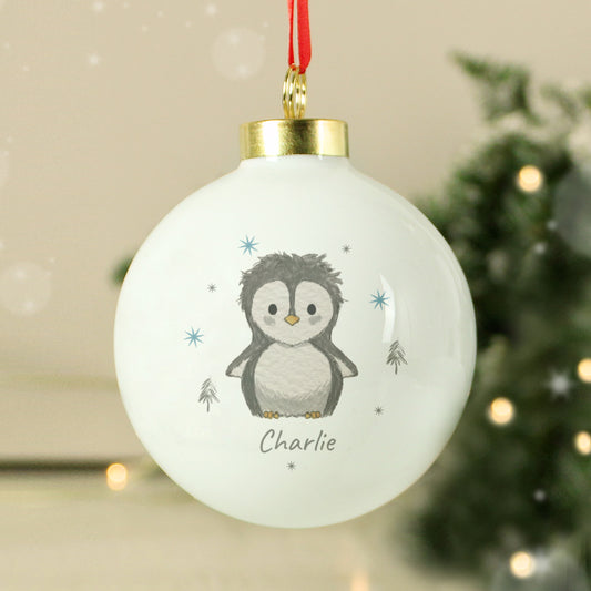 Personalised Baby Penguin Bauble
