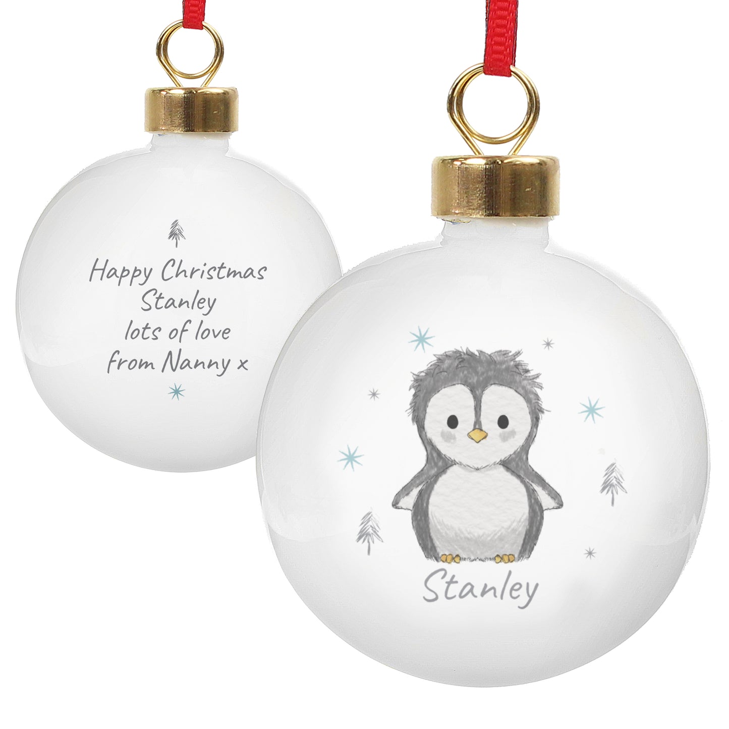 Personalised Baby Penguin Bauble