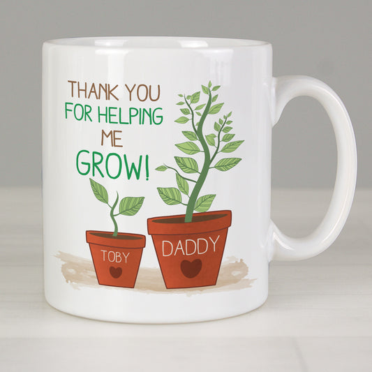 Personalised 'Thank You For Helping Me Grow' Father's Day Mug