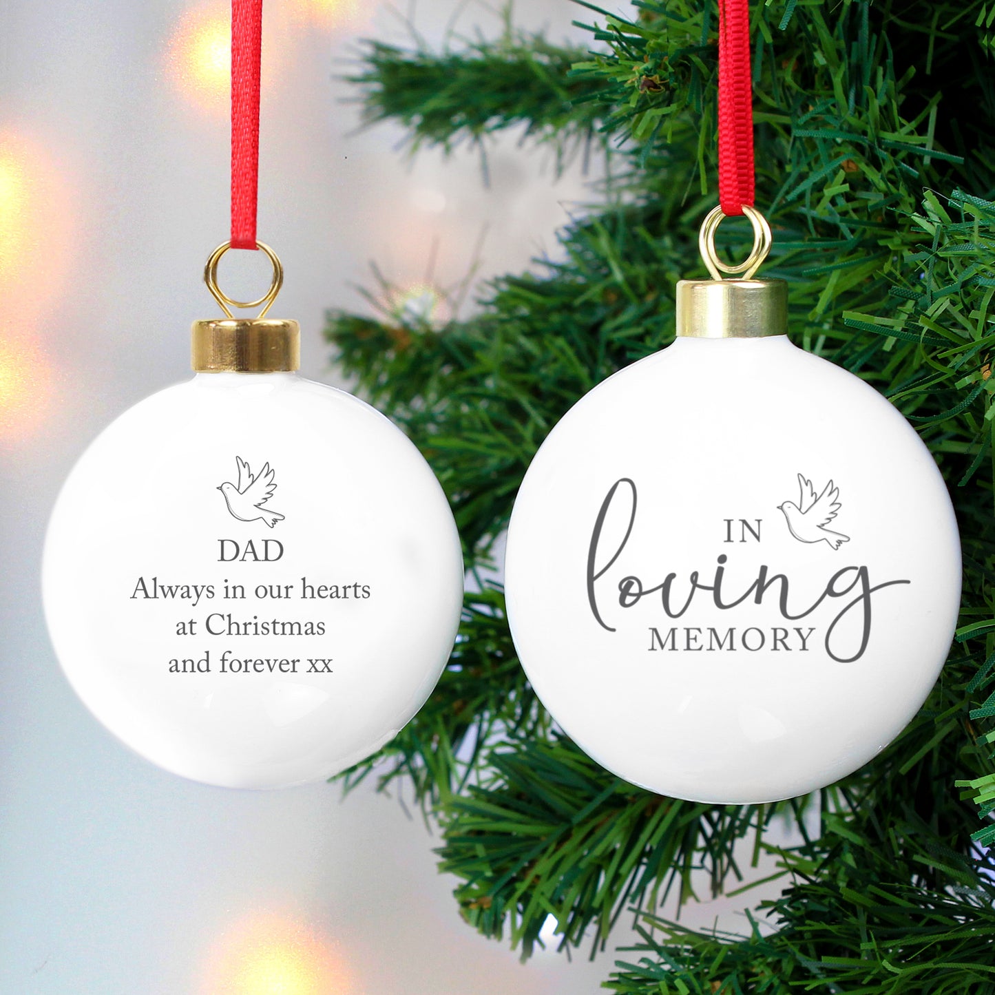 Personalised 'In Loving Memory' Christmas Bauble