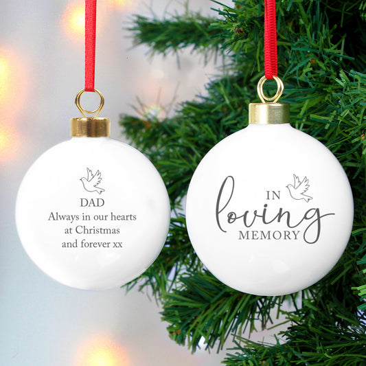 Personalised 'In Loving Memory' Christmas Bauble