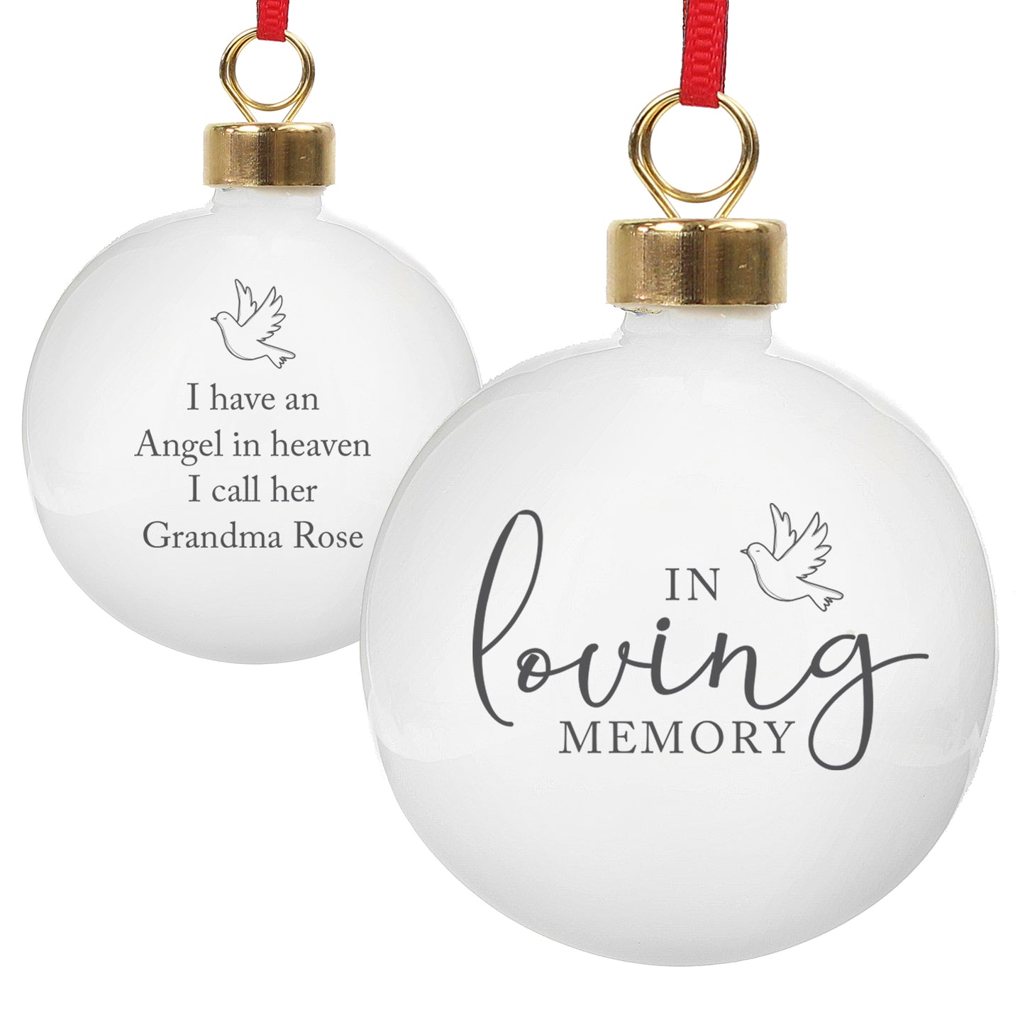 Personalised 'In Loving Memory' Christmas Bauble