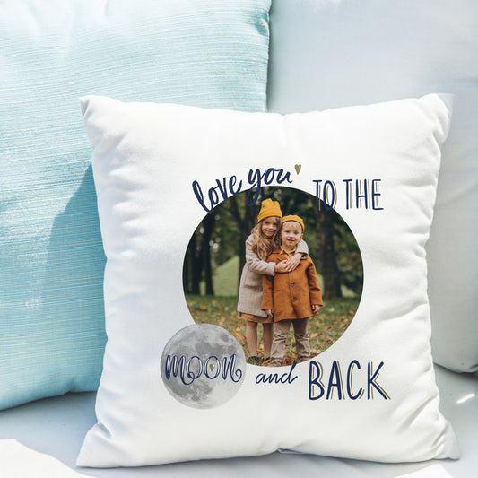Personalised 'Love You To The Moon And Back' Photo Cushion Father's Day Gift