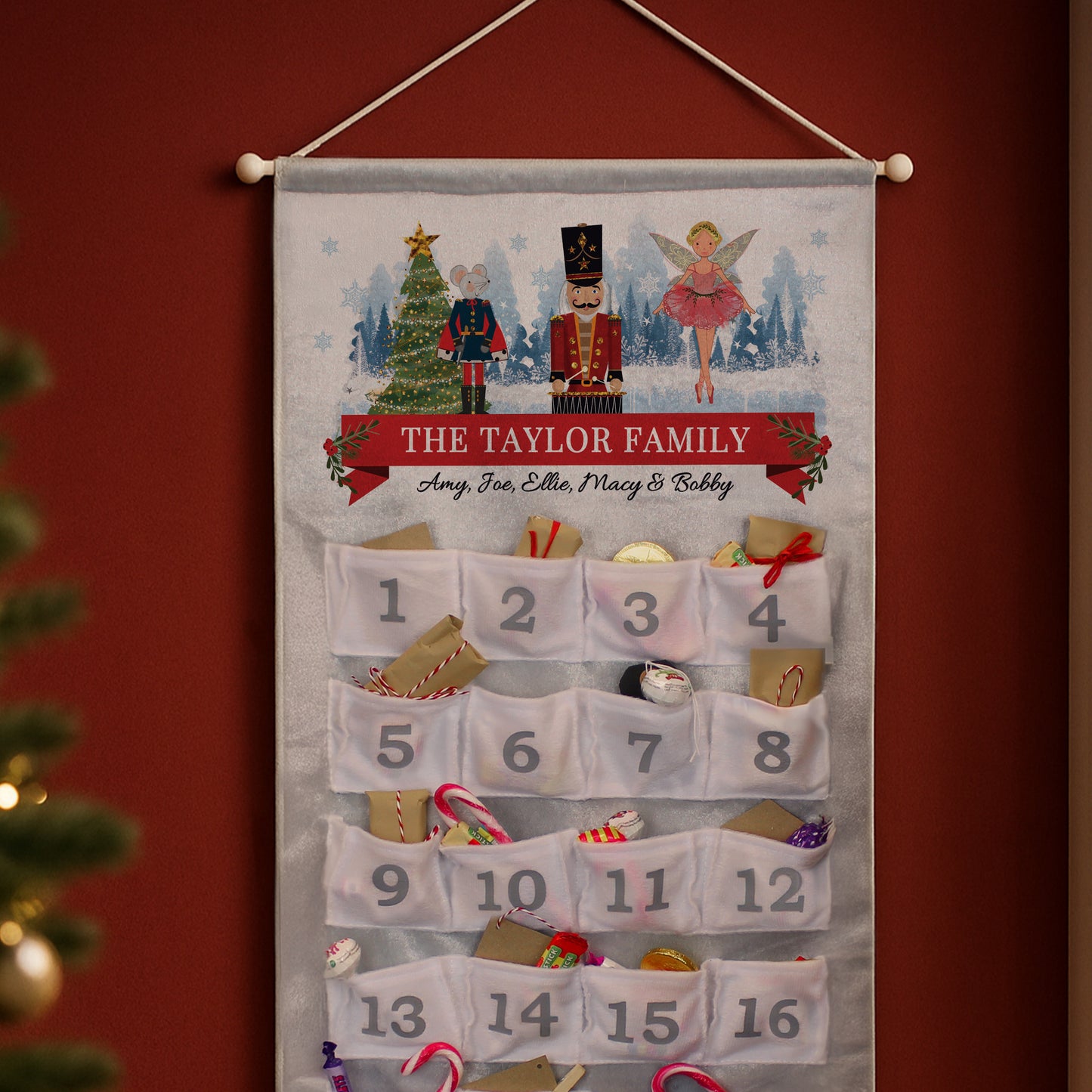 Personalised Nutcracker Christmas Hanging Advent Calendar